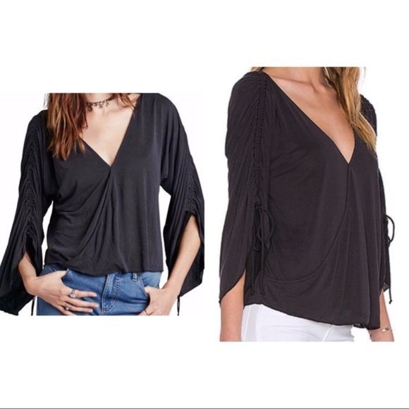 Free People Salt and Pepper Blouse - Picture 1 of 6